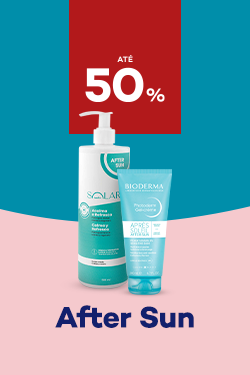 Produtos after sun com desconto até 50% sobre preço de Venda ao Público Recomendado.